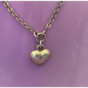 Lovely Vintage 925 Silver Heart Chain link Bracelet, Stamped
